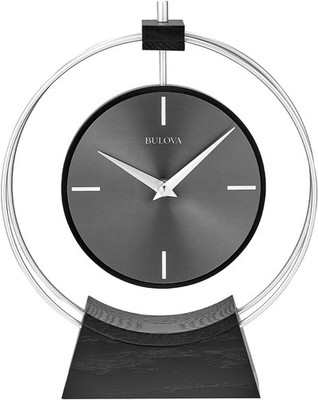 Bulova Aire Silver Modern Desk Clock 