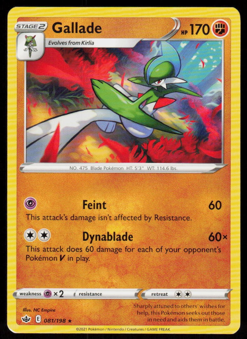 Gallade 081/198 Rare Chilling Reign Pokemon Near Mint