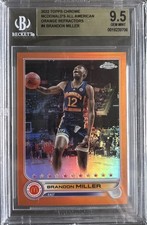 Brandon Miller 12/25 Number Match 2022 Topps Chrome Orange Refractor /25 BGS 9.5