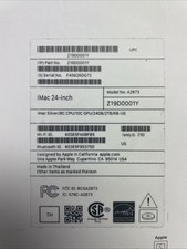 Clean Apple iMac 24" 2023 Model A2873 Silver EMPTY BOX INSERTS ONLY