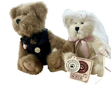 Vintage 2002 Boyds Bears Bride / Groom Mr. Mrs. Dooright Plush with Tags