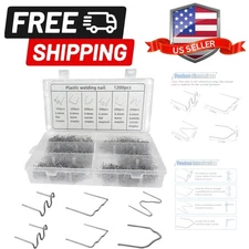 1200PCS , 6 Different Shapes Welder Staples Kit with Storage Box, 0.6 0.8mm S...