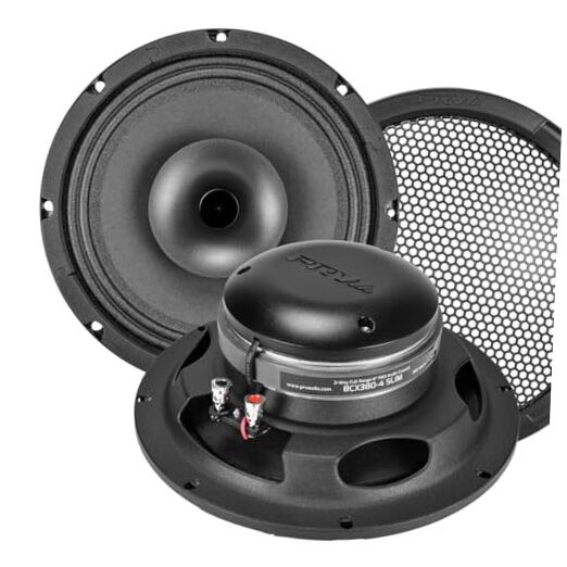  8" Shallow Coaxial Car Audio Speaker 2X 8CX380-4 Slim Bundl