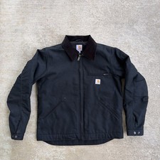 Carhartt Detroit Jacket Men M Black Duck Relaxed Fit Blanket Lined Work Wear