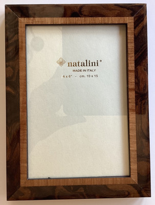 Natalini PICTURE FRAME 4x6 Photo LIGHT & DARK WOOD Border ITALY Marquetry NEW