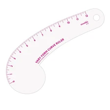 12Inch Clear Vary Form Curve Ruler for Sewing Sandwich Line Scale French Curv...