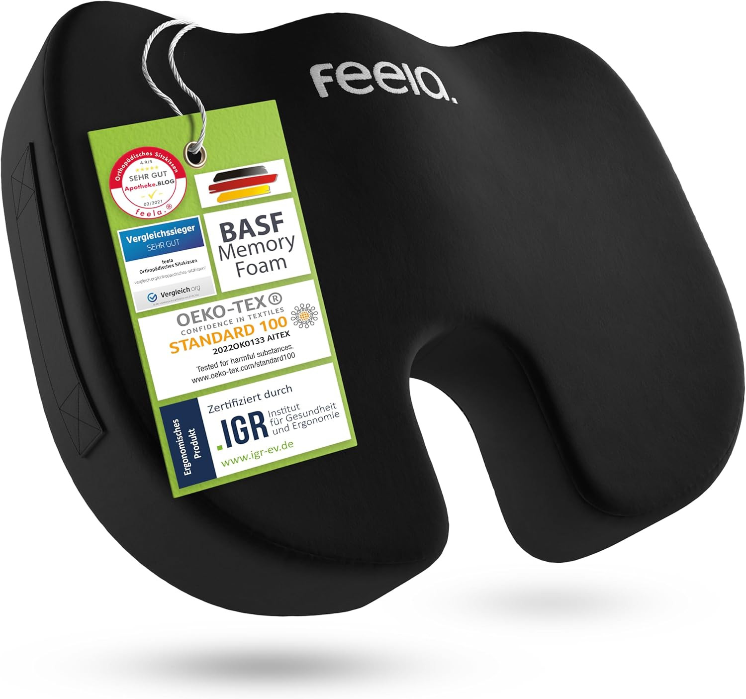 Coussin de siège orthopédique premium en mousse haute densité 3 niveaux de fermeté