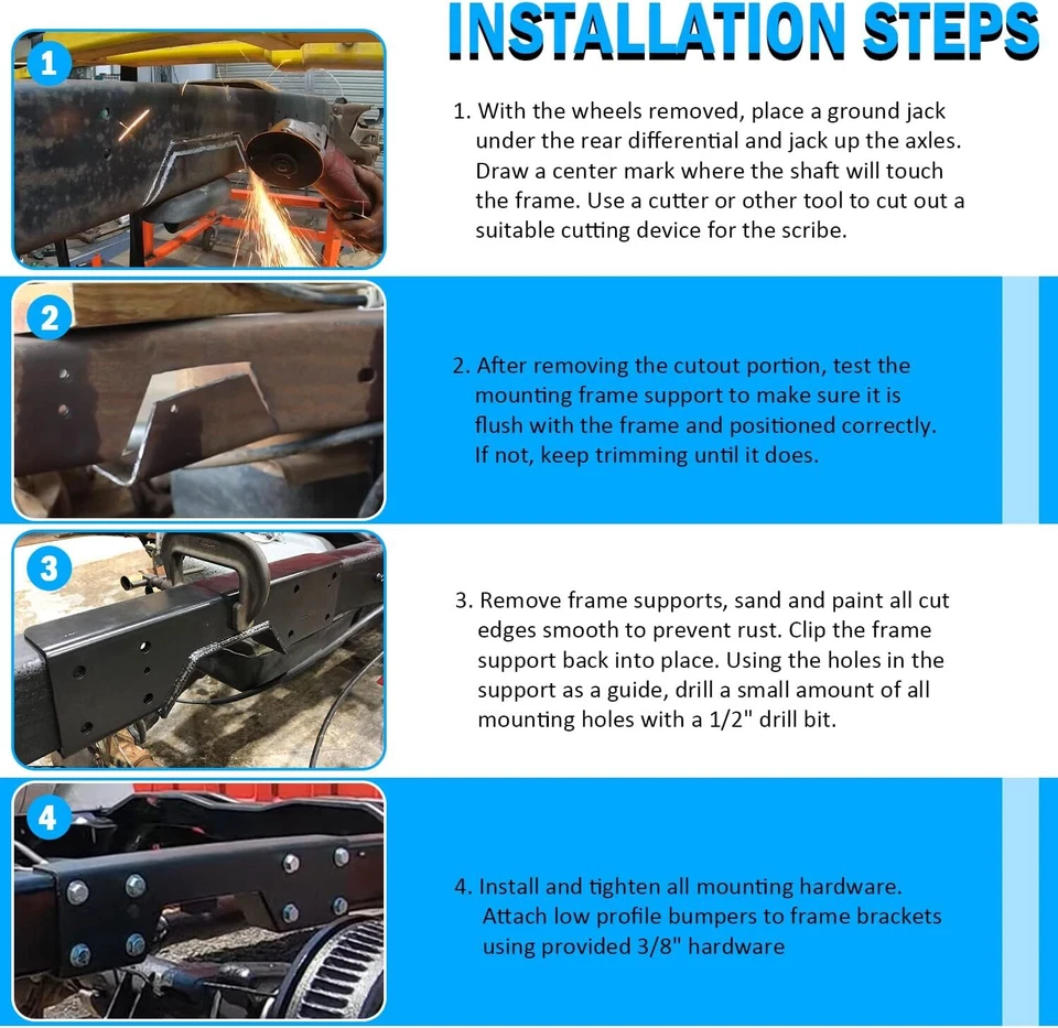 C-Notch Rear Support & Drop Flip for 1988-1998 Chevy Silverado C1500 GMC Sierra - Image 3 of 4