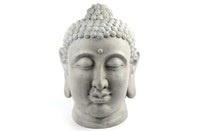 Xl GroßEr Buddha Kopf Steingrau Ca. 50 Cm Figur Feng Shui Skulptur Garten Deko