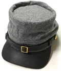 CIVIL WAR CSA CONFEDERATE INFANTRY GRAY WOOL KEPI FORAGE CAP HAT-MEDIUM