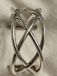 Tiffany & Co Sterling Silver Weave Celtic Knot Cuff Bangle Bracelet