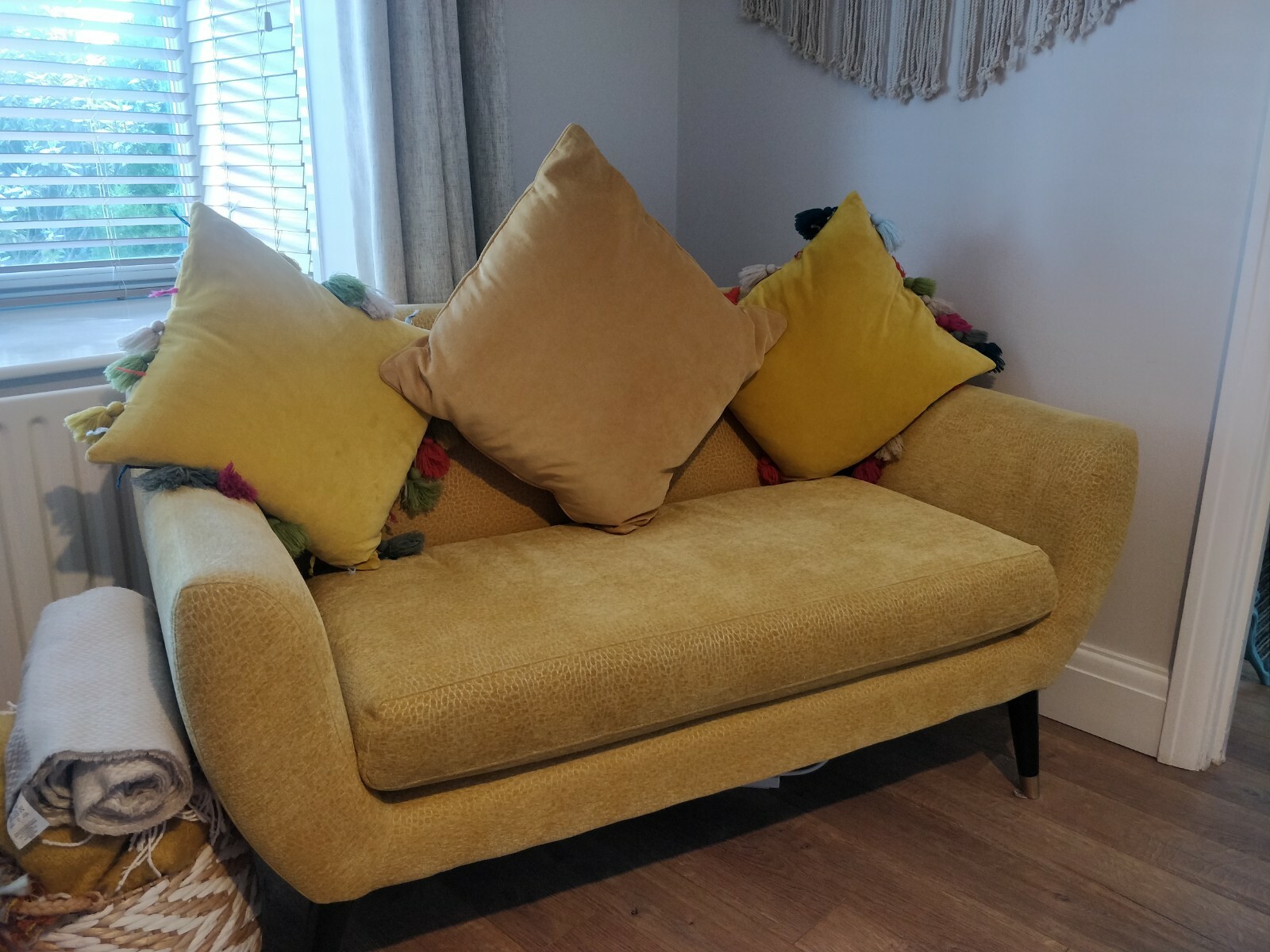 Yellow Sofa Settee Chair Homesense Retro/Vintage look 2 seater eBay