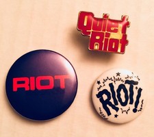3 1980's Quiet Riot Pins Lot