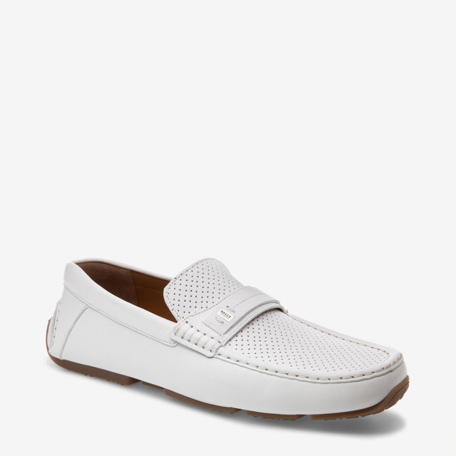 bally white loafers