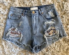Garage festival short high rise distressed jean shorts sz 3