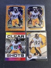 James Harrison 2021 Prizm Orange Disco Illusions Clear Shots Steelers 4 Total