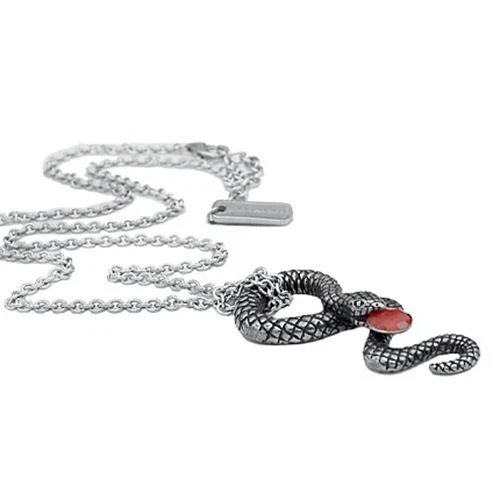 Collar Serpiente Ágata Roja Acero Inoxidable Colgante Collar Por Controse Foto 2 de 4