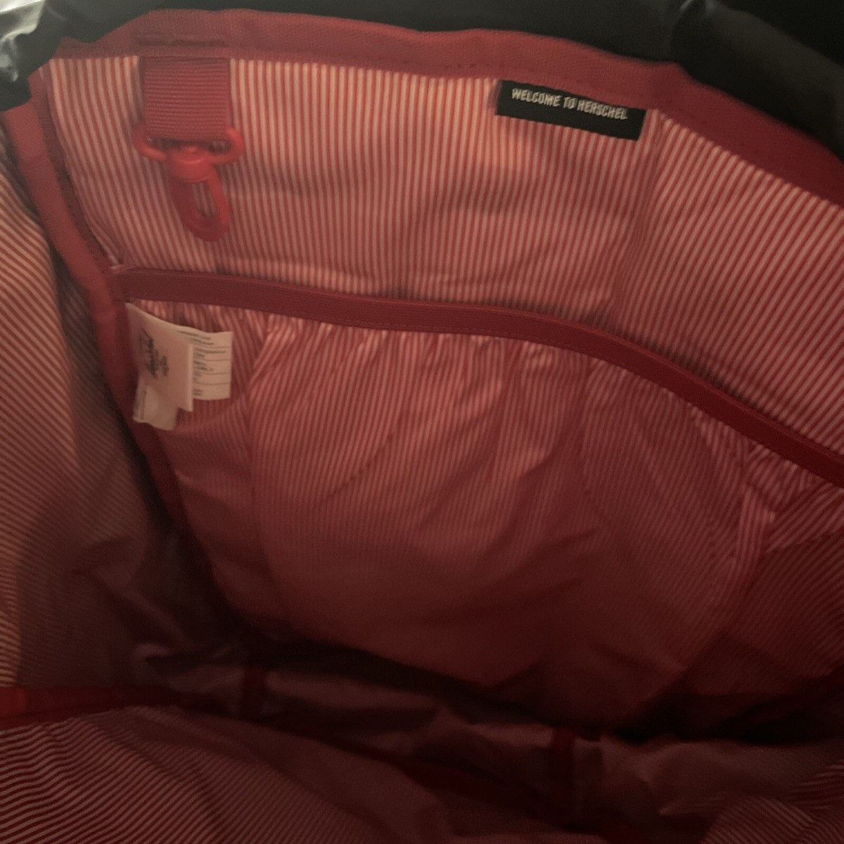 HERSCHEL SUPPLY COMPANY Black Backpack 15 x 17 in Red Stripe  display picture 1