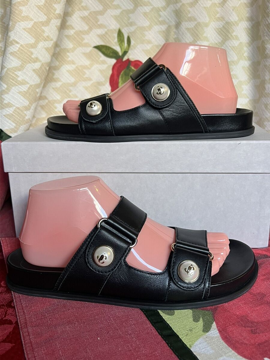 sale★チョコカラー【Jimmy Choo】『Fayence』スエード サンダル Jimmy Choo Fayence Leather Sandal Women's/ Black/ US 7M