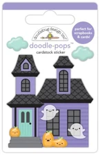 Doodlebug Stickers Doodle-Pop 3D Haunted Manor Ghosts Pumpkins Clouds Halloween