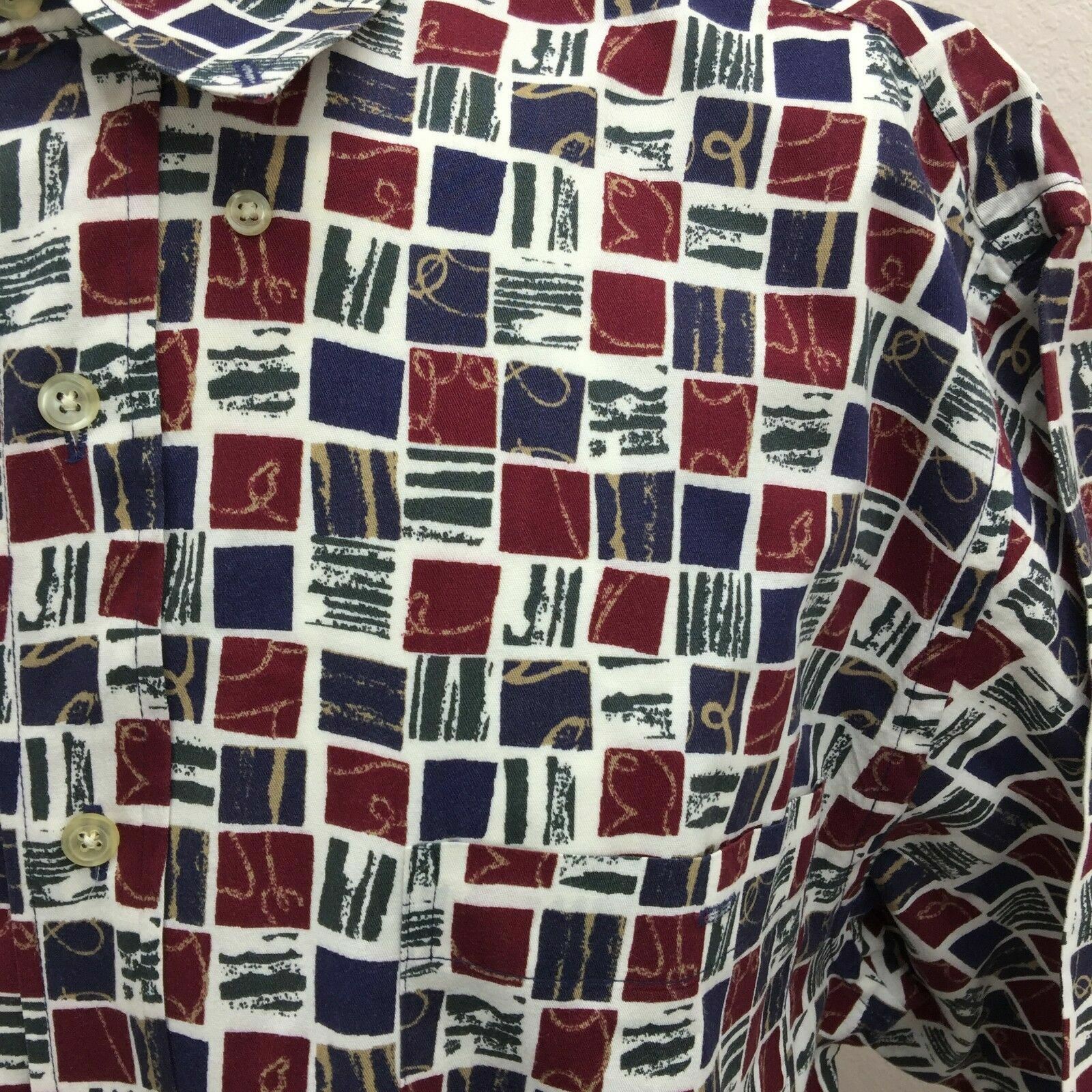 Roundtree & Yorke Multicolor Pattern Check SS But… - image 3