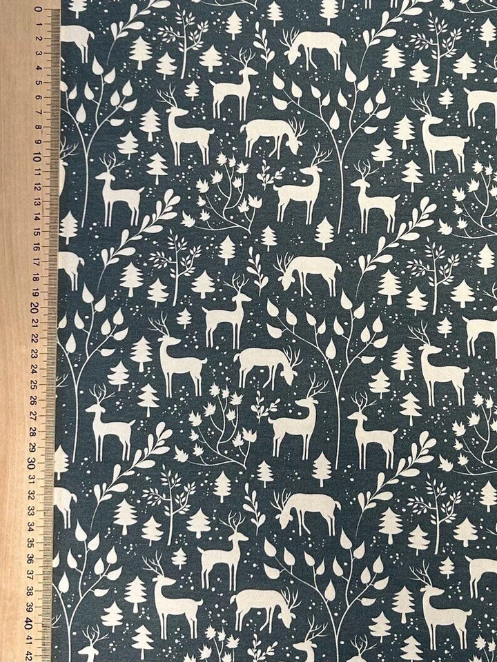 Jersey Stoff Kinderstoff mini Winter Rehe - Bild 2 von 2