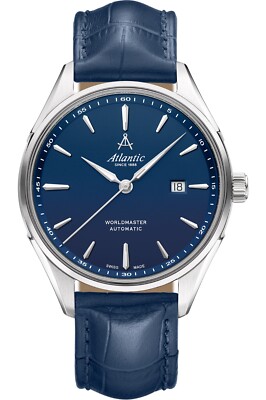 ATLANTIC Worldmaster Automatik Herrenuhr 42mm Datum blau Swiss Made 52759.41.51S