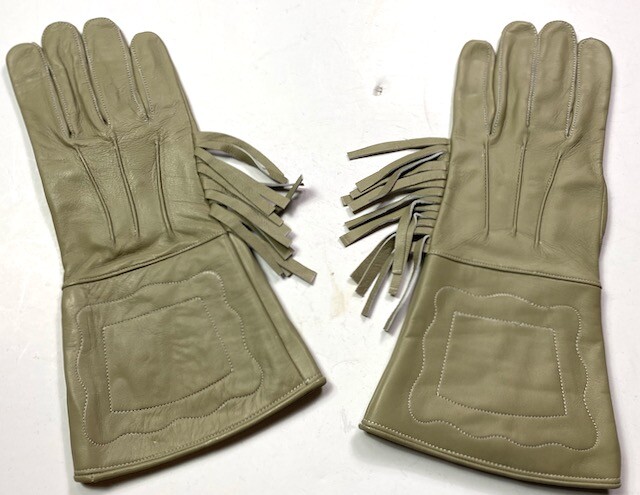 INDIAN WARS US ARMY CAVALRY LEATHER GAUNTLETS GLOVES W/FRINGES-2XLARGE