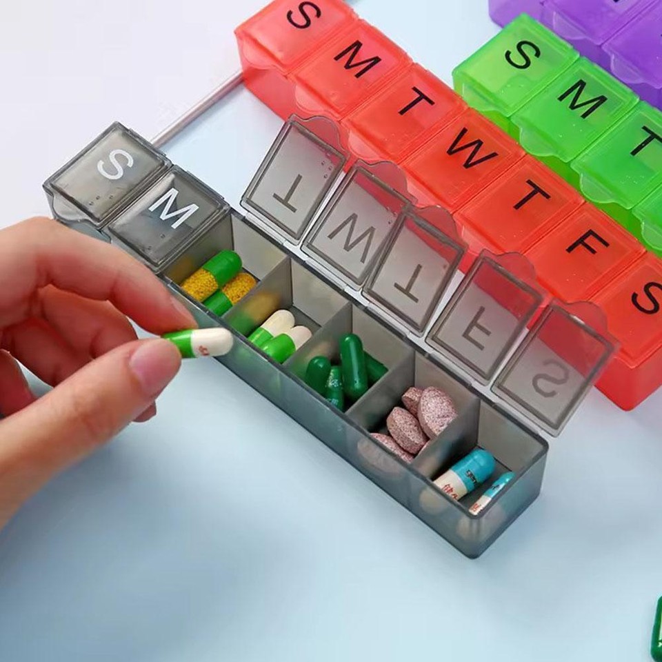 Weekly pill box organizer 7 day ampm organizer case pill medicine