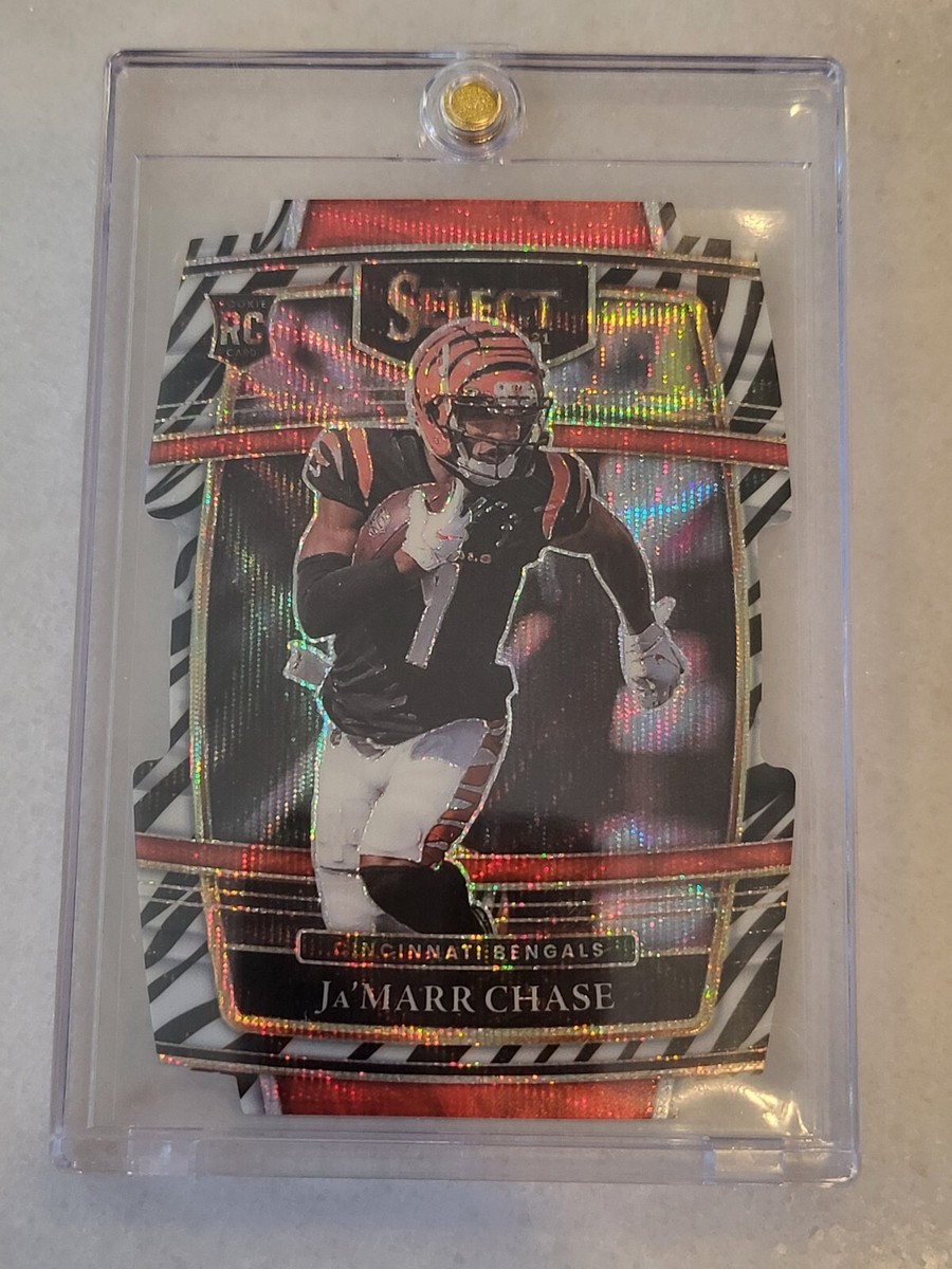 2021 JA'MARR CHASE ROOKIE SELECT ZEBRA DIE-CUT SILVER #47 RC SSP