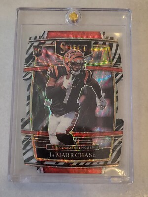 2021 JA'MARR CHASE ROOKIE SELECT ZEBRA DIE-CUT SILVER #47 RC SSP