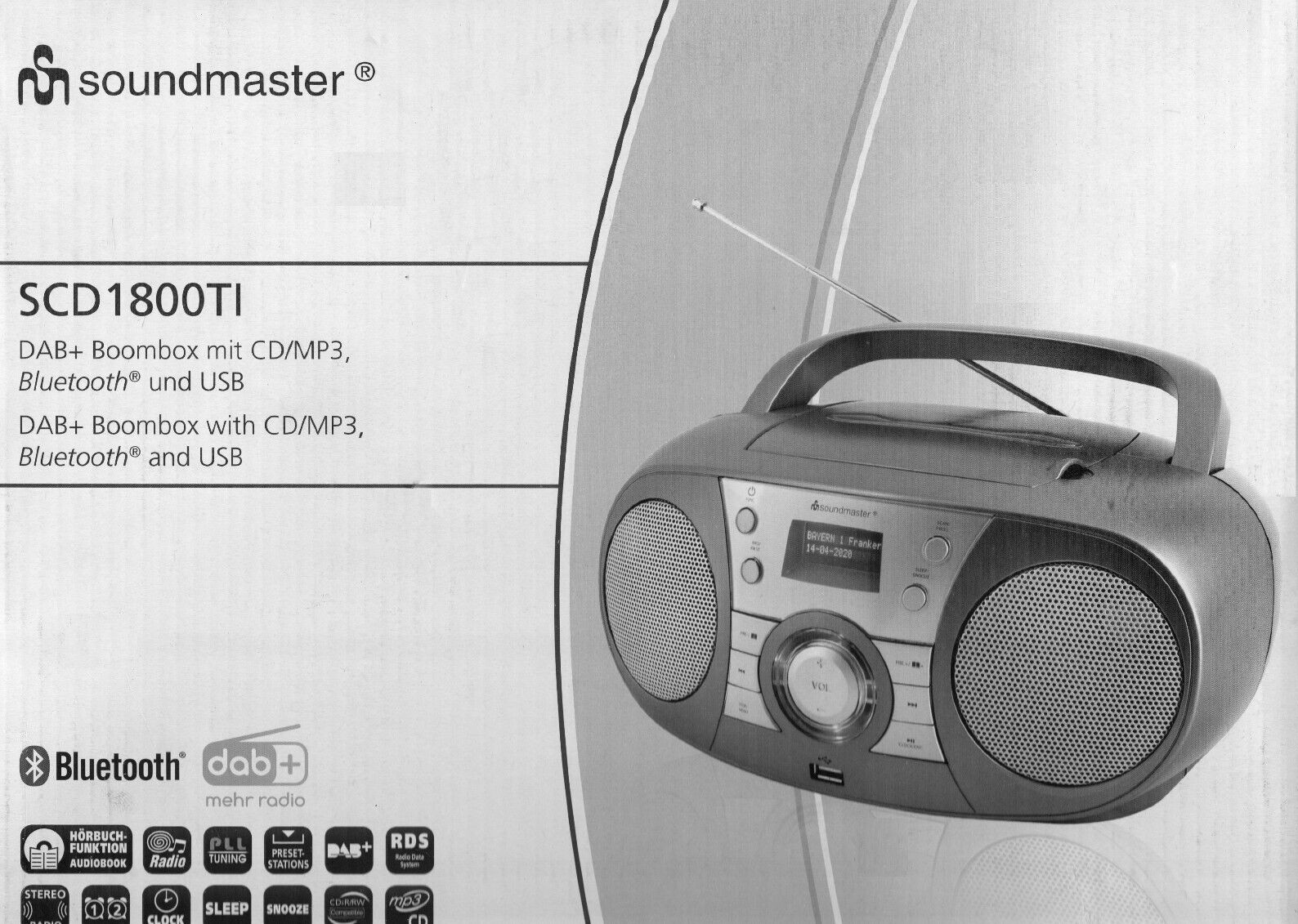Soundmaster Scd1800ti Cd-radio Player / Dab+, Ukw Aux, Bluetooth , Cd