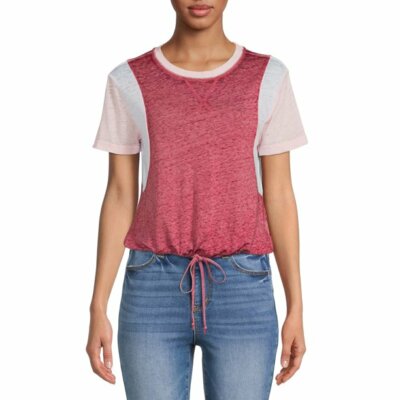 No Boundaries Juniors Burnwash T-Shirt Rumba Red Medium (7-9)