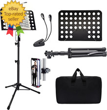 Sheet Music Stand with Light  Phone Holder, 57" Music Stand for Sheet Music Hig