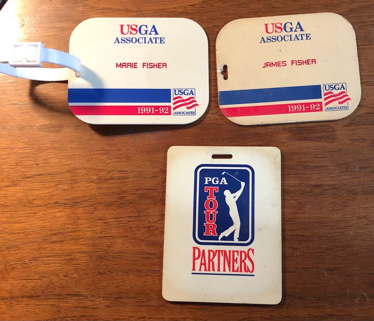 Vintage 1991-92 USGA Associate Golf Bag Tag Lot PGA Partners