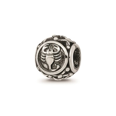 Reflection Beads Sterling Silver Antique Finish Zodiac Scorpio Collage Bead