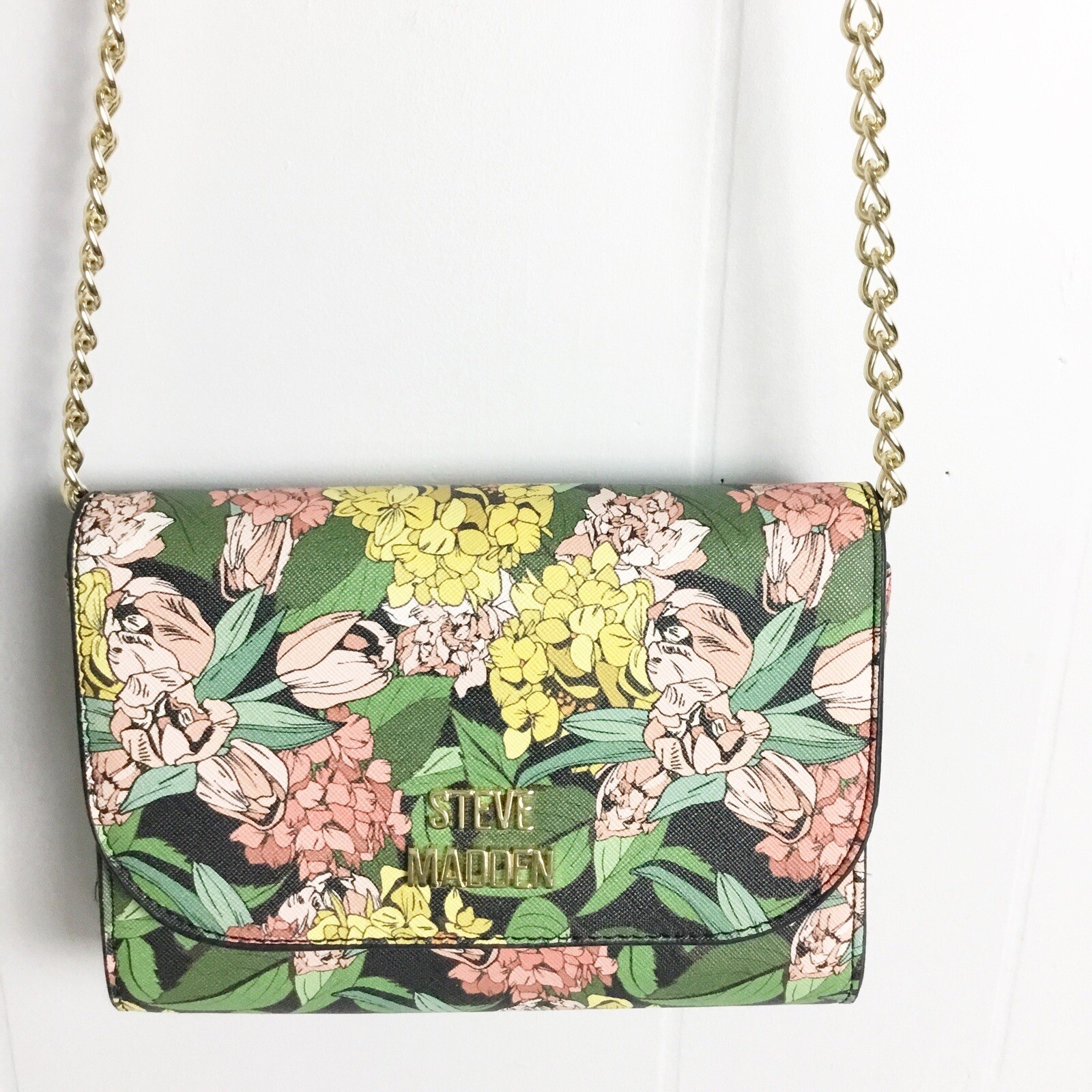 Steve Madden Floral Print Crossbody Black Shoulder Bag Blexi 