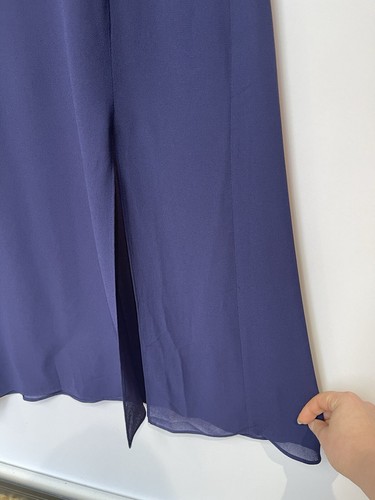 Ted Baker Kleid Damen UK 8 Blau Marine Rüschen Prärie Midi Smart Faithiy Größe 1 - Bild 6 von 12