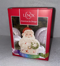 LENOX PORCELAIN COLOR CHANGING LIT ORNAMENT SANTA CLAUS NIB
