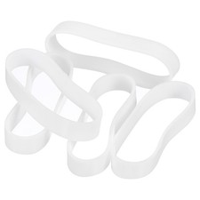 100Pcs Silicone Rubber Bands 25x5mm Silicone Elastic Bands Cable Ties White