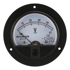 DC 50V Round Voltmeter Voltage Meter 65C5 Gauge Analog Panel Class 2.5 CE