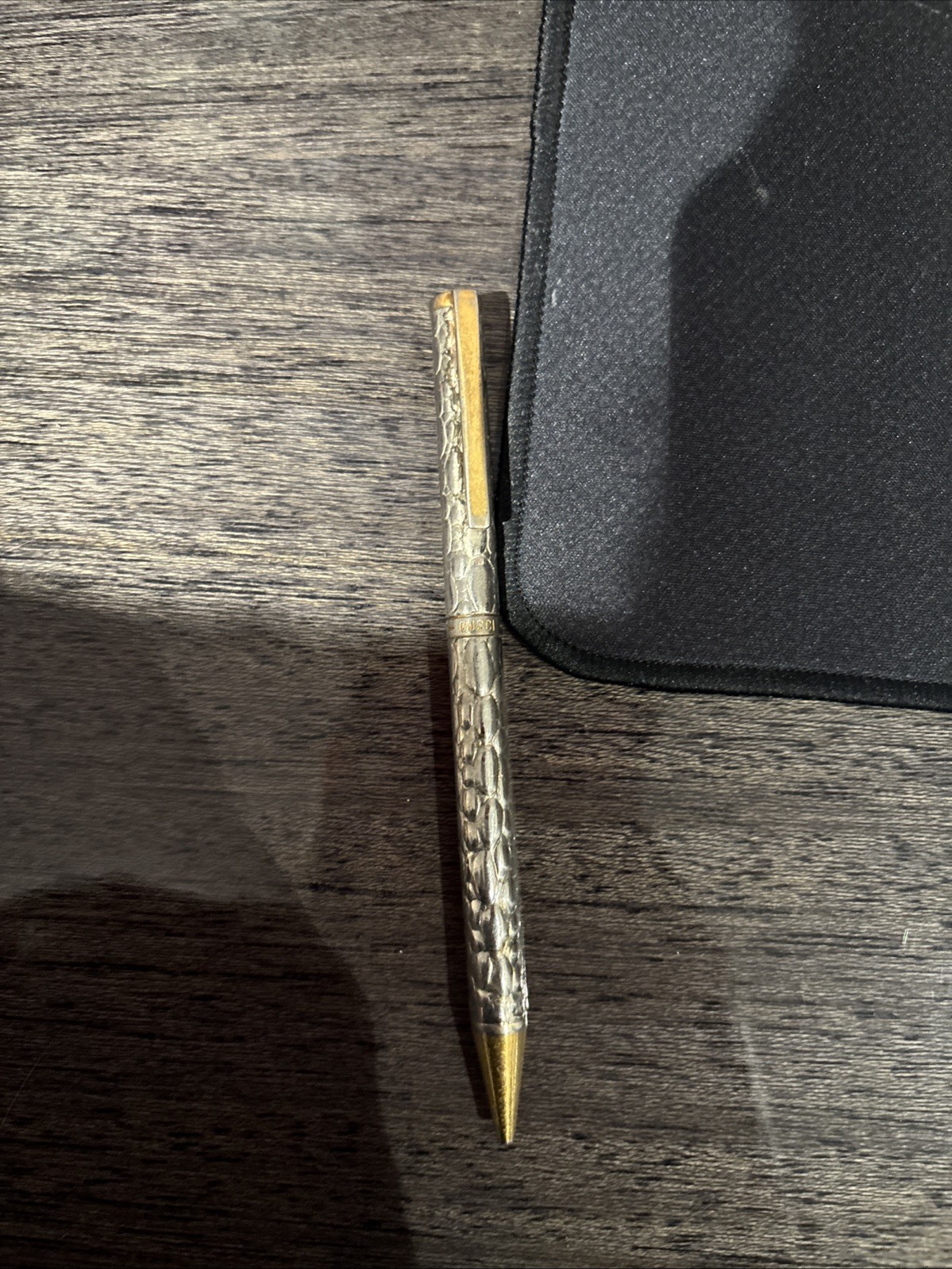 Gucci Biro Ball Point Pen Genuine Rare Collectible Twist Made In Italy Gold