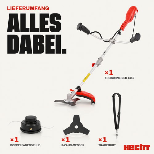 HECHT Motorsense Freischneider Elektro 1400W 42 cm Fadenspule 25,4 cm Messer - Bild 12 von 13