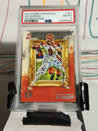 2020 PANINI CHRONICLES GRIDIRON KINGS #GK1 JOE BURROW ROOKIE RC PSA 8 Bengals
