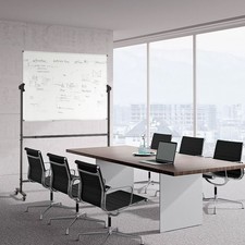 48x32" Rolling Magnetic Whiteboard, Double-Sided Mobile Dry Erase Board