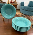 SIX Fiesta STACKING CEREAL BOWL 6 1/2"   11 oz  TURQUOISE  first quality, SET 6