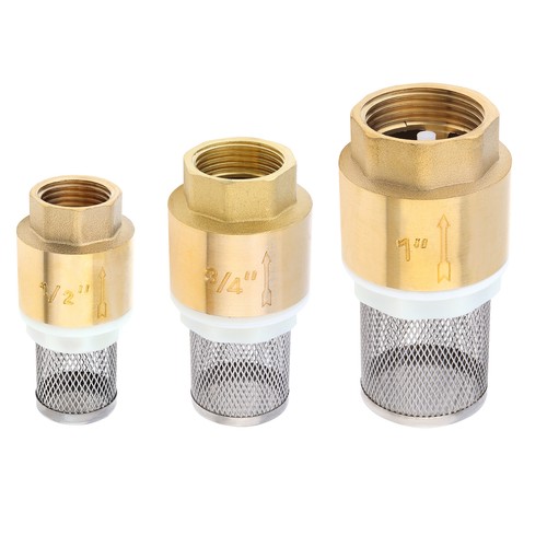 1 inch Brass Foot Valve with Filter, Check Valve, 1.6 MPa Rating