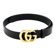Gucci Marmont Wide Black Leather GG Belt 414516-0YA0G-1000