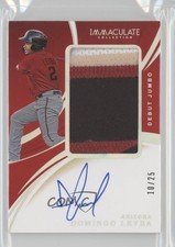 2020 Immaculate Debut Jumbo Relics Holo Silver /25 Domingo Leyba Auto 0p1q
