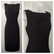 Talbots Sheath Dress Size 8 Black Sleeveless Cocktail Party Elegant Classic LBD